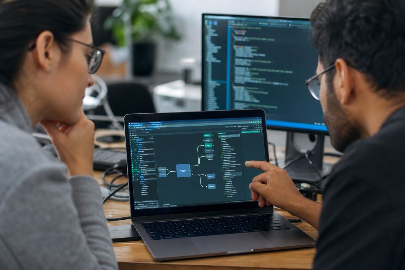 Team testing connected agent systems on laptops